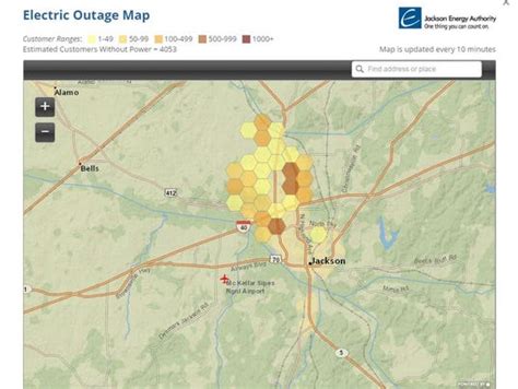 To report any other utility outage, or if you have a utility emergency, please call 731-422-7500. Outages shown on the map will not indicate but could also involve cable, internet and telephone services as the fiber network infrastructure follows the electric infrastructure. Click the button below to report an electric outage in your area.. 