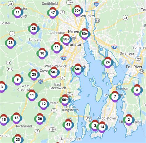 Rhode Island power outage map Hurricane Lee