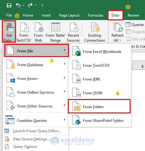 Power query from folder. exe in the mentioned folder.  copy this code t...