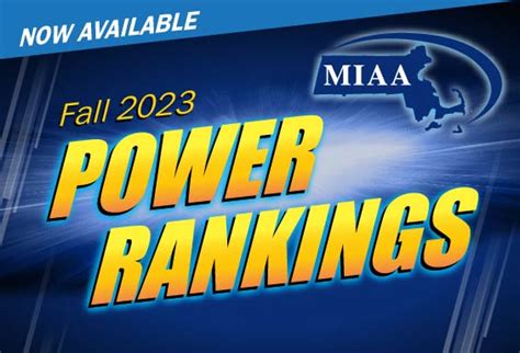 CLICK HERE for Previous Power Rankings (2022-23) SPRING SEASON . Baseball - FINAL. Division 1 Division 2 Division 3 ... miaa@miaa.net. 33 Forge Parkway Franklin, MA ...