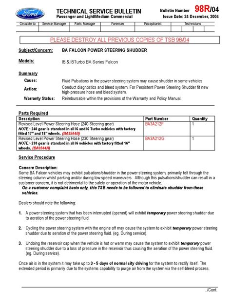 Power steering shudder.  Take note: this can only return one table at a time with m...