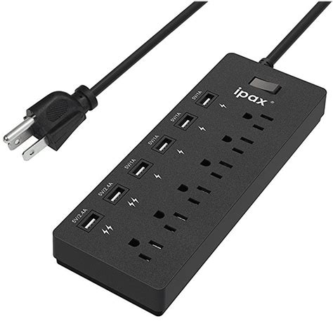 Power strip for usb. Surge Protector Power Strip - Nuetsa Flat Plug Extension Cord with 8 Outlets and 4 USB Ports, 6 Feet Power Cord (1625W/13A), 2700 Joules, ETL Listed, Black. 31,222. 10K+ bought in past month. $1599. List: $19.99. Save 5% with coupon. FREE delivery Mon, Mar 18 on $35 of items shipped by Amazon. 