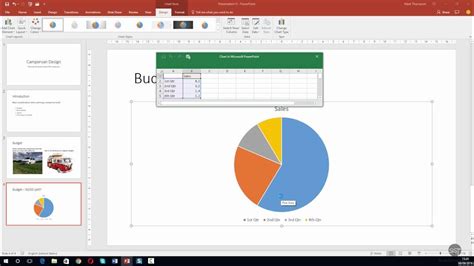 PowerPoint 2016 - Insert and edit a pie chart - YouTube