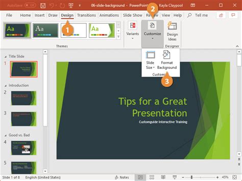 PowerPoint Slide Background CustomGuide