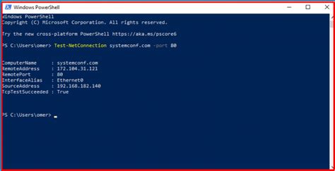 PowerShell Test NetConnection (Check is Port available)