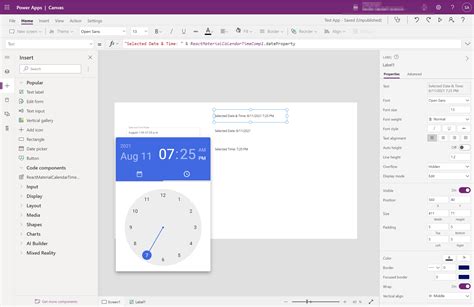 Powerapps Date Time Picker Format Printable Forms Free Online