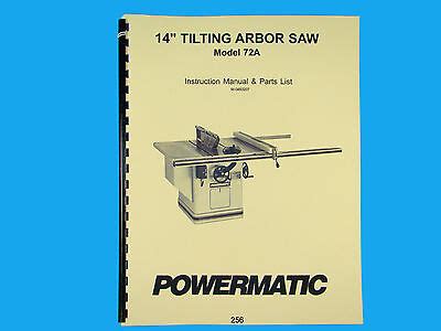 Powermatic model 72a 14 table saw instruction parts list manual. - Chemistry raymond chang solutions manual 10th.