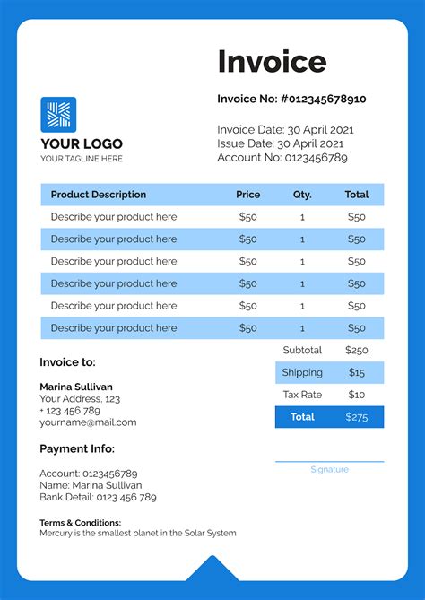 Powerpoint Invoice Template