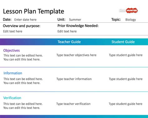 Powerpoint Lesson Plan Template