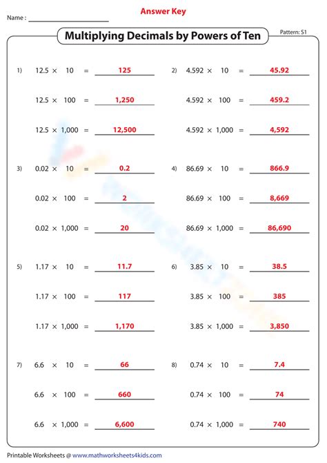Powers Of 10 Worksheet Collection For Teaching Learning Worksheets