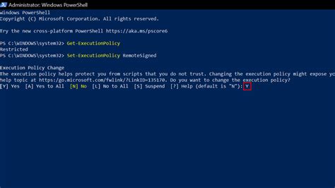 Powershell command to start service on remote computer.  This command gets the execution policy...
