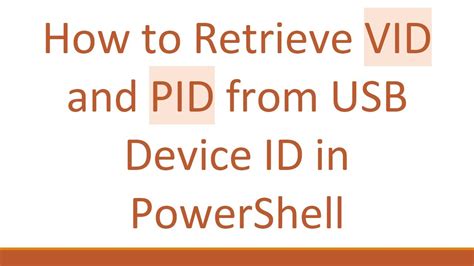 Powershell get usb device id.  More specifically: $$ is a variable containing the last tok...