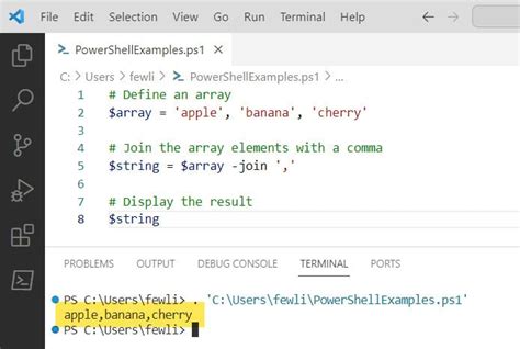 Powershell join array with comma.  This is a simple and effective way to create a comma-s...