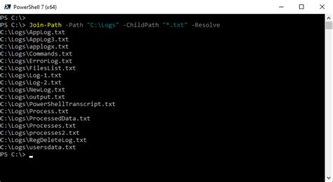 Powershell join path 3 parameters.  It displays the same files and folders as Get-ChildI...