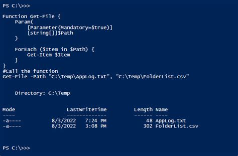 Powershell parameters array.  Here PowerShell likes to unwrap or enumerate arrays.  A couple o...