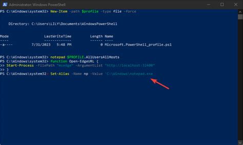 Powershell profile alias.  You can create one or more Windows PowerShell profiles for Win...