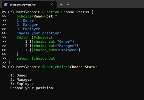Powershell prompt for choice.  Is there a better way to get user input in Po...