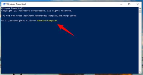 Powershell restart.  First, open Windows Terminal by searching "terminal"...