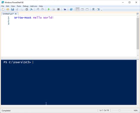 Powershell script hello world. ps1 Expected In this Windows PowerShell M...