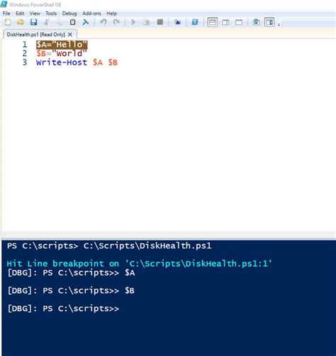 Powershell scripting tools.  It supports executing scripts, setting breakpoints, stepping t...