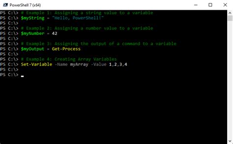 Powershell variable example.  Discover syntax, examples, and practical scena...