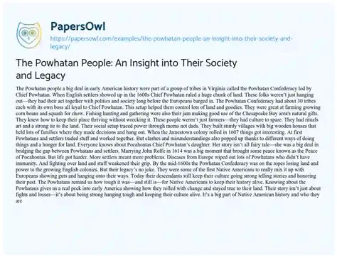 Powhatan Research Paper - 850 Words www2.bartleby.com