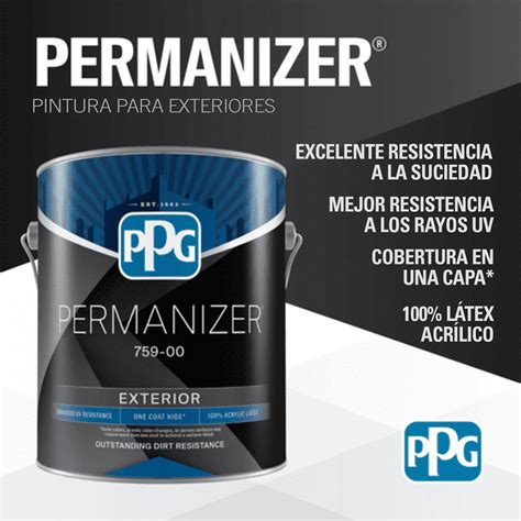 PPG PERMANIZER Exterior Paint is a 100% acrylic paint formula that provides a premium, long-lasting exterior paint color with a tough, durable film, ... [This review was collected as part of a promotion.] I used this PPG permanizer exterior paint to paint my mail box and it came out perfectly.. 