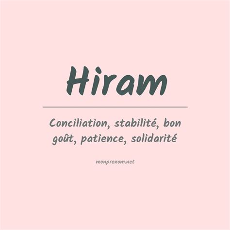 Prénom Hiram : signification, étymologie, origine, fête UnPrenom.fr