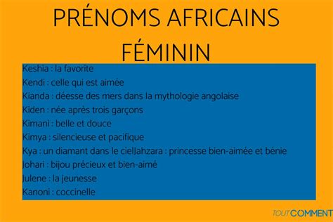 Prénom africain fille signification
