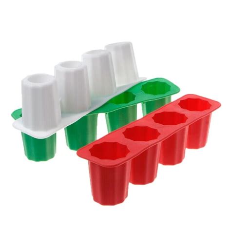 Practical Silicone 4-Cup Shaped Ice Cube Shot Wine Glass Freeze …