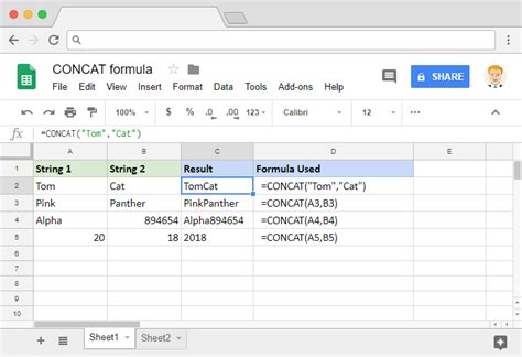 Practical Use Of "Concat" Formula In Google Sheet!😏 exceltutorial 