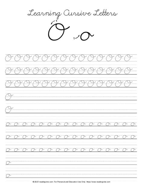 Practice Cursive Worksheets Learn To Write Cursive Letters O