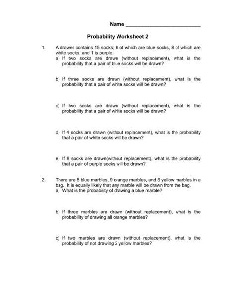 Practice Probability Questions And Answers