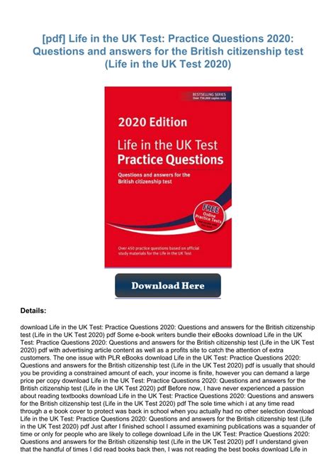 Practice Questions And Answers A Would Be Citizens Guide To Life In The Uk Test Tips And Much More