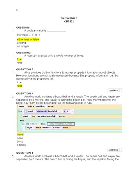 Practice Quiz 3 For Cist 111 Past Questions And Answers For Studies