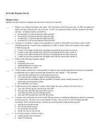 Practice Test 2 Principles of Economics II ECO 202 Docsity