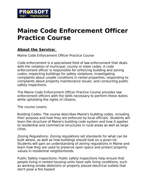 Practice Test For Code Enforcement Officer