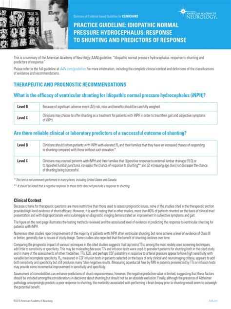 Practice guideline: Idiopathic normal pressure …