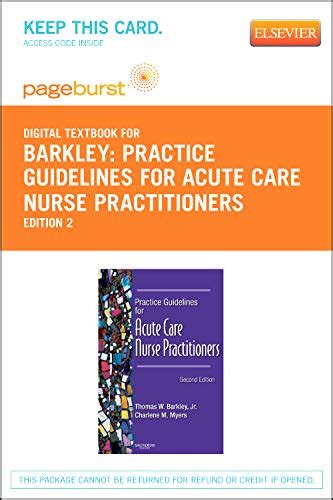 Practice guidelines for acute care nurse practitioners text and e book package 2e. - Plymouth voyager 1999 service and repair manual.