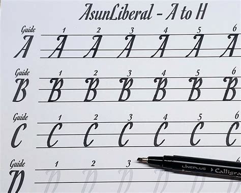 Practice sheets for chancery italic calligraphy. - La guida interna di santa barbara.