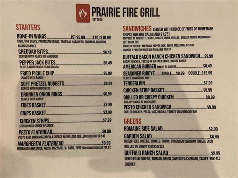 Prairie fire grill menu. Things To Know About Prairie fire grill menu. 