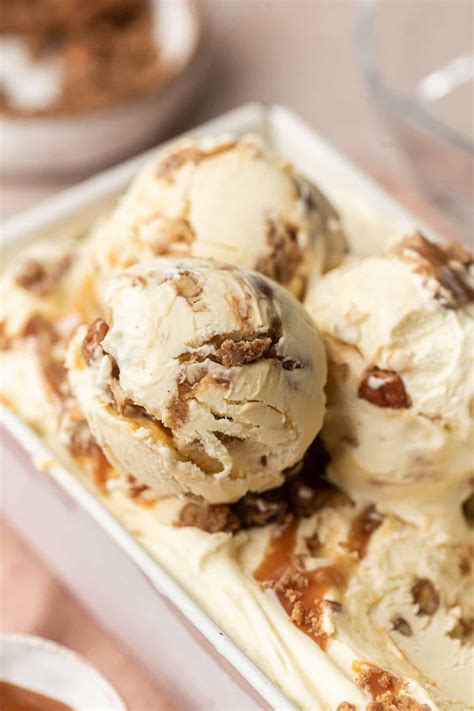 Pralines ice cream. QAR 44.50(Inc. VAT) ... It features Vanilla ice cream wrapped in a luscious caramel ribbon, complete with praline pecan pieces. Total Fat 13 ... 