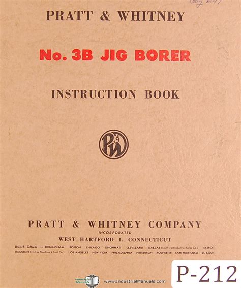 Pratt whitney 3b jig borer manual. - Manuale di riparazione auto gratuito chilton.