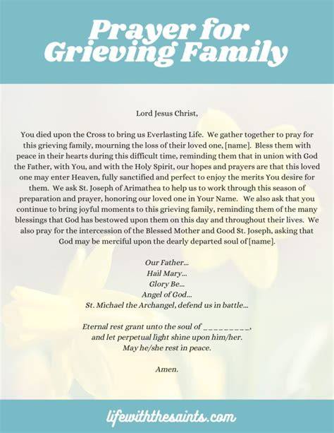 Prayer for grieving family catholic.  2685).  .  From invoking divine blessings...