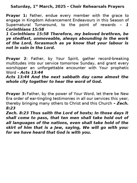 Prayers for closing choir rehearsals.  Remain blessed.  Feb 5, 2012 · Blog Dan's ...