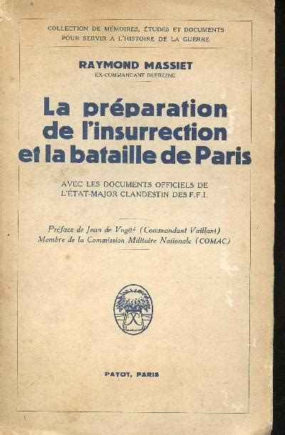 Préparation de l'insurrection et la bataille de paris. - Solutions manual to accompany principles of corporate finance 10th edition.
