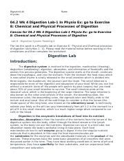 Pre Lab Homework Lab 7 Nutrition Digestion