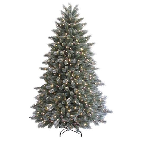 Fraser Hill Farm. 9-ft Mountain Pine Pre-lit Flocked Artificial Christmas Tree with Incandescent Lights. Model # FFMP090-3SN. Find My Store. for pricing and availability. 23. Holiday Living. 7.5-ft Albany Pine Pre-lit Flocked Artificial Christmas Tree with LED Lights. Model # W14L0648.. 