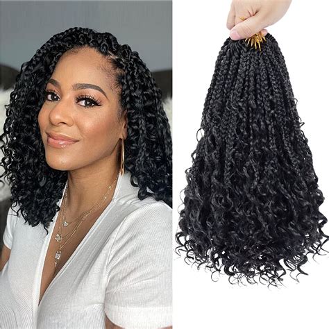 Crochet Hair for Women 10 Inch Goddess Box Braids Crochet Hair Pre Looped French Curl Braiding Hair Kids Crochet Hair Short French Curl Crochet Braids with Curly Ends Wavy Hair Extensions Braids (1B) 10 Inch(Pack of 7) 4.2 out of 5 stars 149. 200+ bought in past month. $22.88 $ 22. 88 ($3.27/Count). 