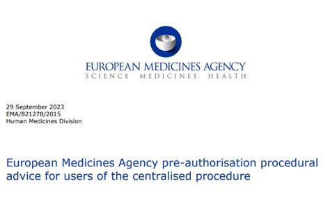 Pre-authorisation guidance European Medicines Agency